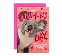 Hallmark Funny Mothers Day Card, Mothers Day Card Funny, Photographic Koala Design, Love Hearts, Pink