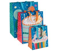 Hallmark Gift Bag Bundle, Pack of 3 in 3 Designs & Sizes, Birthday, Celebrations