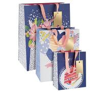 Hallmark Gift Bag Bundle, Pack of 3 in 3 Designs & Sizes, Birthday, Thank You, Any Occasion