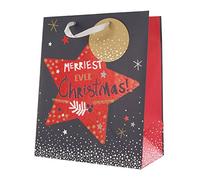 Hallmark Gift Bag, Small Gift Bag, Christmas, Stars, Red, Blue