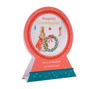Hallmark Granddaughter Christmas Card, 3D & Pop-Up Peter Rabbit Christmas Card, Beatrix Potter, Snow Globe Design