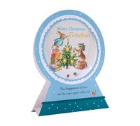 Hallmark Grandson Christmas Card, 3D Pop-Up Peter Rabbit, Snow Globe | Beatrix Potter, Measures H20.4cm X W15.9cm X D4.8cm, Blue Green and White Card