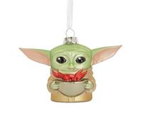 Hallmark Grogu Glass Ornament, Star Wars Tree Decoration, The Mandalorian, Glass Hanging Ornament, Gifts for Christmas