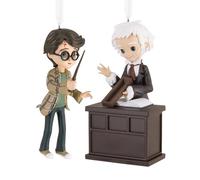 Hallmark Harry Potter & Ollivander Ornament, Storied Moments, 2-Pack | Durable Plastic, Brown, Black, White Accents, Ideal Christmas Gift, 2 Piece Tree Set