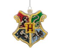 Hallmark Hogwarts Crest Glass Ornament, Harry Potter Tree Decoration, Glass Hanging Ornament, Christmas Hanging Ornament, Gifts for Christmas, Gryffindor, Slytherin, Ravenclaw, Hufflepuff