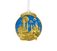 Hallmark Hogwarts School of Witchcraft & Wizardry Premium Metal Ornament, Night Time Scene, Harry Potter Tree Decoration, Christmas Hanging Ornament, Gifts for Christmas