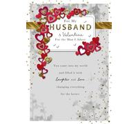 Hallmark HUSBAND 'MAN I ADORE' VALENTINE HEARTS HANDFINISHED LARGE