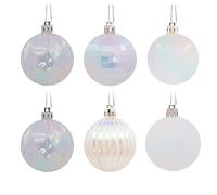 Hallmark Iridescent White Shatterproof Christmas Ornaments Set, 24-Piece