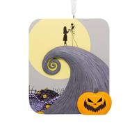 Hallmark Jack and Sally The Nightmare Before Christmas Hanging Ornament | Ornament measuring 8.3 x 9.5 x 1.9cm, with white loop and ribbon