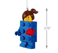 Hallmark LEGO Brick Suit Girl Minifigure Ornament, Tree Decoration, Collectible, Blue