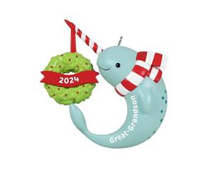 Hallmark Keepsake Christmas Ornament 2024, Great-Grandson Narwhal 2024
