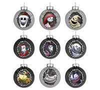 Hallmark Keepsake Christmas Ornaments 2023, Disney Tim Burton's The Nightmare Before Christmas Halloween Town, Glass Ornament, Set of 9, Gifts for Disney Fans