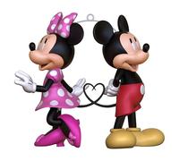 Hallmark Keepsake Disney Hanging Ornament - Minnie & Mickey Mouse Heart Design, Red, Pink & Black