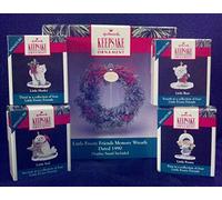 Hallmark Keepsake Little Frosty Friends Memory Wreath Dated 1990 Set of 4 Ornaments