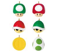 Hallmark Keepsake Miniature Christmas Ornament,Plastic, 2022, Nintendo Super Mario, Mini Set of 6