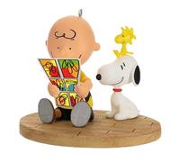 Hallmark Keepsake PEANUTS Hanging Ornament - Charlie Brown, SNOOPY & WOODSTOCK with Comic Design