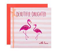 Hallmark Large Birthday Card for Daughter - Contemporary Pink Flamingo Design