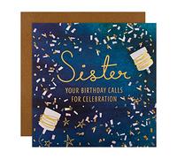 Hallmark Large Birthday Card for Sister - Contemporary Party Celebration Design