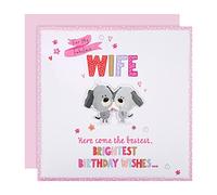 Hallmark Large Birthday Card for Wife - Cute 'Scruffles' Design