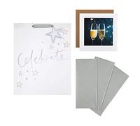 Hallmark Celebration Gift Bag, Gift Wrap and Card Bundle - 1 Large Gift Bag, 3 Tissue Paper Sheets and 1 'Gallery' Card in 3 Contemporary Designs