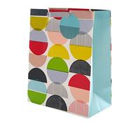 Hallmark Large Gift Bag, Fun Geometric Circles Design, for Birthday, Retirement, Fathers Day, Blue