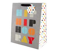 Hallmark Large Gift Bag, Grey & Polka Dot Design, for Birthday, Celebration, Retirement, Anniversary