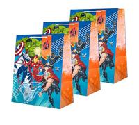 Hallmark Large Gift Bag, Pack of 3, Marvel Avengers, Birthday, Christmas, Kids, Blue, Orange