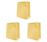 Hallmark Large Gift Bag, Yellow Gift Bag, White Spots, Easter, Christmas, Birthday, Yellow, White (Pack of 3)