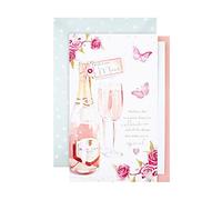 Hallmark Large Mothers Day Card for Mum, Mum Mothers Day Card, Prosecco & Glasses Design, Classic Lucy Cromwell Design, Pink, White