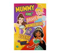 Hallmark Large Mothers Day Card for Mummy, Disney Princesses, Belle, Cinderella, Jasmine, Lenticular 3D Design, Yellow, Blue, Pink