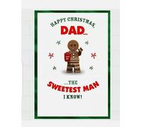 Hallmark Lego Dad Christmas Card - Gingerbread Man Happy Christmas Dad. The Sweetest Man I Know!