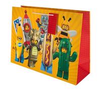 Hallmark LEGO Mini Figure Icons Fully Recyclable, Extra-Large Gift Bag - With Matching Gift Tag