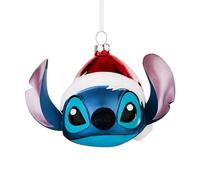 Hallmark Lilo and Stitch Hanging Ornament, Blown Glass, Blue, Glass | Stylized Design, Disney Collectible, Measures 8.3cm by 12.1cm by 8.3cm, Ideal for Gifting at Christmas
