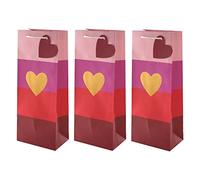 Hallmark Love Hearts Bottle Bag Bundle, 3 Bags, Pink & Red, Valentines