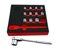 Hallmark Low Profile / Restricted Access Socket and Ratchet Set - 3/8" Drive - 13 Pieces - MBMLPSET13