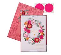 Hallmark Luxury Boxed Mothers Day Card for Mum, Traditional Floral Wreath Design & Gift Box, Mum Mothers Day Card, keepsake, Pink, Red, White