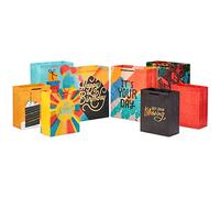 Hallmark Mahogany Gift Bag Assortment (8 Bags: 4 Medium 9", 4 Large 11") for Birthdays, Holidays, Graduations, Bridal Showers