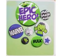 Hallmark Marvel Hulk Birthday Greeting Card - Includes 2 Badges - Blank Inside