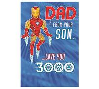 Hallmark Marvel Iron Man Dad Father's Day Card - Dad from Your Son Love You 3000
