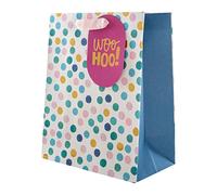 Hallmark Medium Gift Bag, Pink & Blue Polka Dots Design, for Birthday, Anniversary, Celebration
