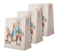 Hallmark Medium Gift Bags, Peter Rabbit Design, Beatrix Potter Design, Christmas, Birthday, Baby, Christening, Pack of 3, White, Red, Blue