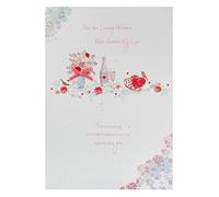 Hallmark Medium Woman In My Life Traditional Iridescent Glitter Pink Bow Attachment Linen Effect Birthday Card