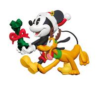 Hallmark Mickey Mouse & Pluto Keepsake Hanging Ornament, Disney | Orange, Black, White, Pluto with Bone, Tree Decoration, Christmas, Resin Construction, H7.6cm by W6.3cm by D6.3cm, 1 Piece