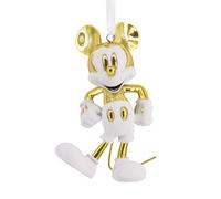 Hallmark Mickey Mouse Signature Ornament, Disney, Ceramic, Hanging Decoration, Christmas, Birthday, White, Gold