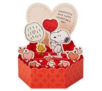Hallmark Mini Valentines Day Card, 3D & Pop Up PEANUTS SNOOPY & WOODSTOCK Design, Red