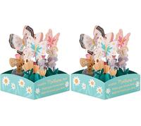 Hallmark Mothers Day Card, 3D & Pop Up Florals & Butterflies Design, Mini Mothers Day Card, Keepsake, White, Green, Orange (Pack of 2)