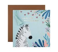 Hallmark Mothers Day Card, Contemporary Zebra Design, Mothers Day Card for Mum, Grandma, Aunty, Blue