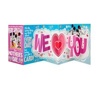 Hallmark Mothers Day Card, Disney, Fold Out Design, Mickey & Minnie Mouse, Mum, Purple, Blue, Pink