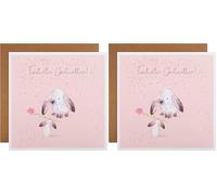 Hallmark Mother's Day Card for Godmother - Cute Illustrated Bunny Design (Pack of 2)