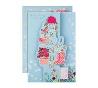 Hallmark Mother's Day Card for Grandma, With Keepsake Bookmark, Floral Design, Heartfelt Verse, Blue